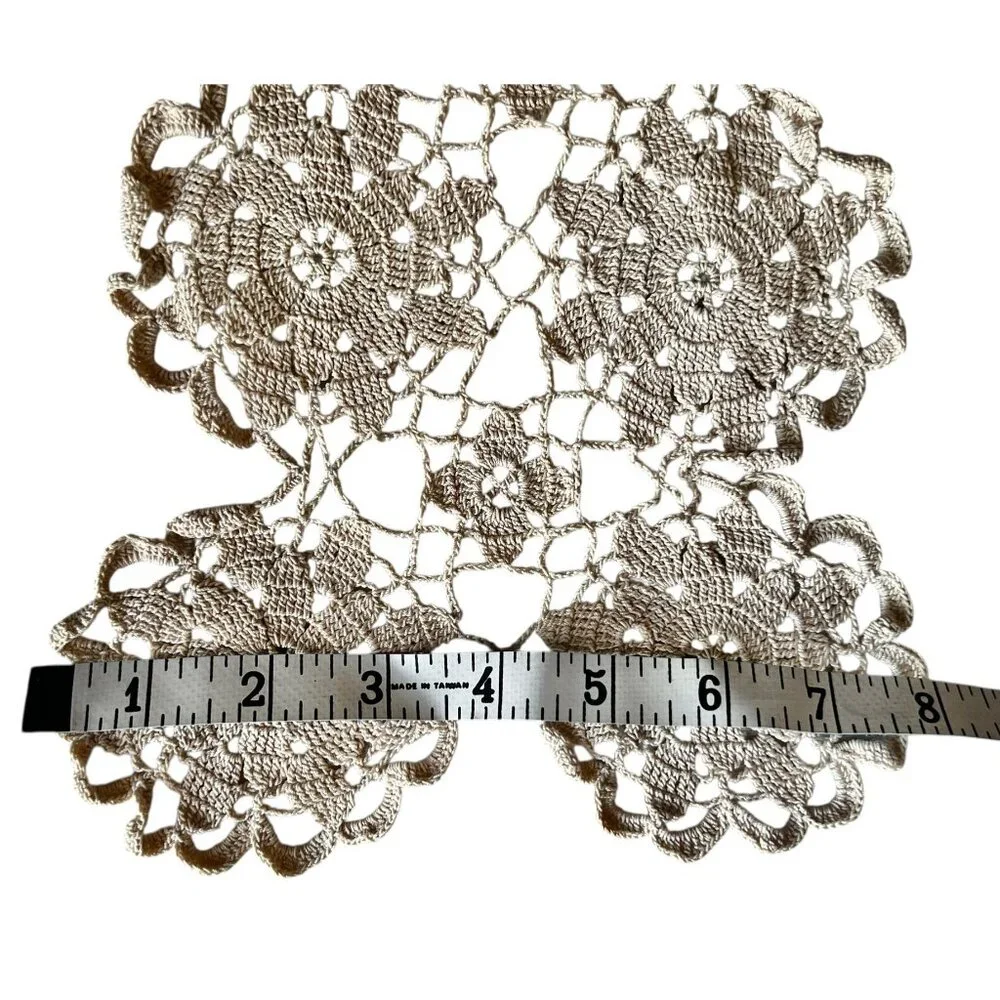 Beige Crochet Doily 14.5